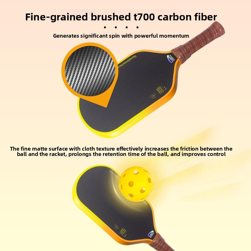 Thermally Pressed T700 Carbon Fiber Pickleball Racket Set Matte Finish 230g 42cm Length 16mm Thickness Professional Equipment