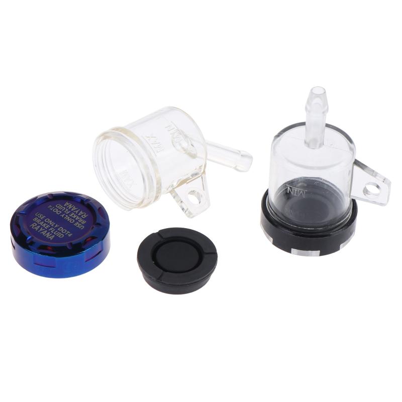 Motorrad Bremsflüssigkeitsbehälter Bremsflüssigkeitsbehälter Transparent Motorrad Bremsölbehälter Oberer Pumpenölbecher Mit CNC-Deckel