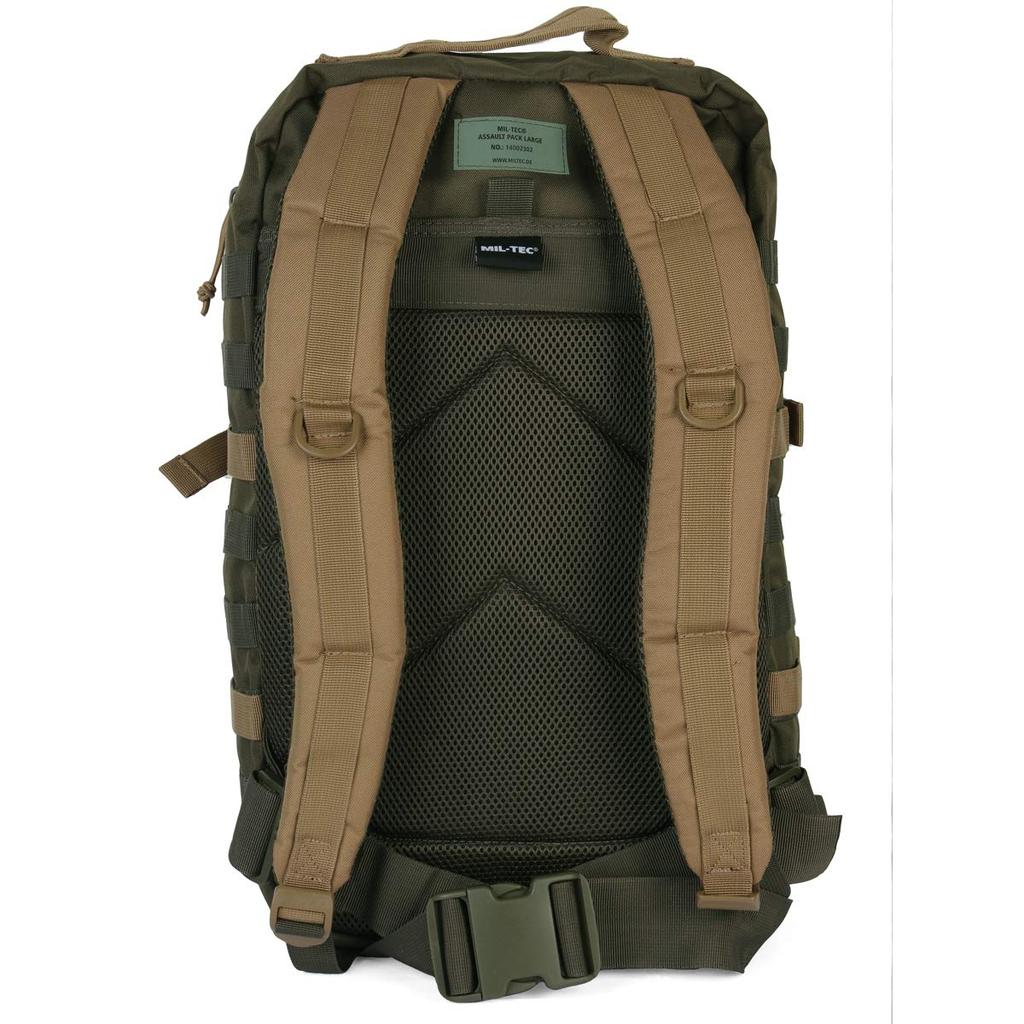 MIL-TEC US Assault Pack MOLLE System Large 36L Backpack - RANGER GREEN/COYOTE