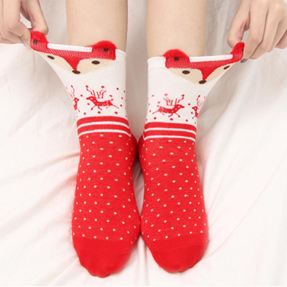Runtowo 4 Pairs Cartoon Christmas Socks , Santa Claus Gifts ,Elk Christmas Stocking ,Xmas Happy New Year Party Decor