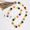 Spooky Halloween Wooden Beads Garland with Tassel and Pumpkin Skeleton Tag Tiered Tray Decor for Festive Home Party Supplies