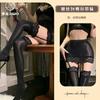 Sex Underwear "Hibiscus" Sexy Oily and Silky Stitching Lace Hip Skirt Suspender Black Silk Temptation Stockings