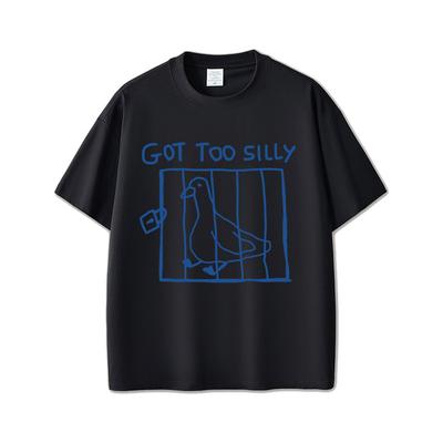 Túl bolond liba vicces mém grafikus póló Férfi Női Alkalmi Pamut Vintage Rövid Ujjú Túlméretezett Póló StreetwearUnisex