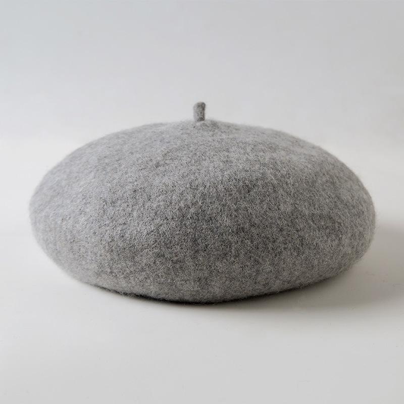 Boina de Lã Feminina Outono Inverno Chapéu Broto Versátil Chapéu de Pintor Artístico Chapéu Retrô