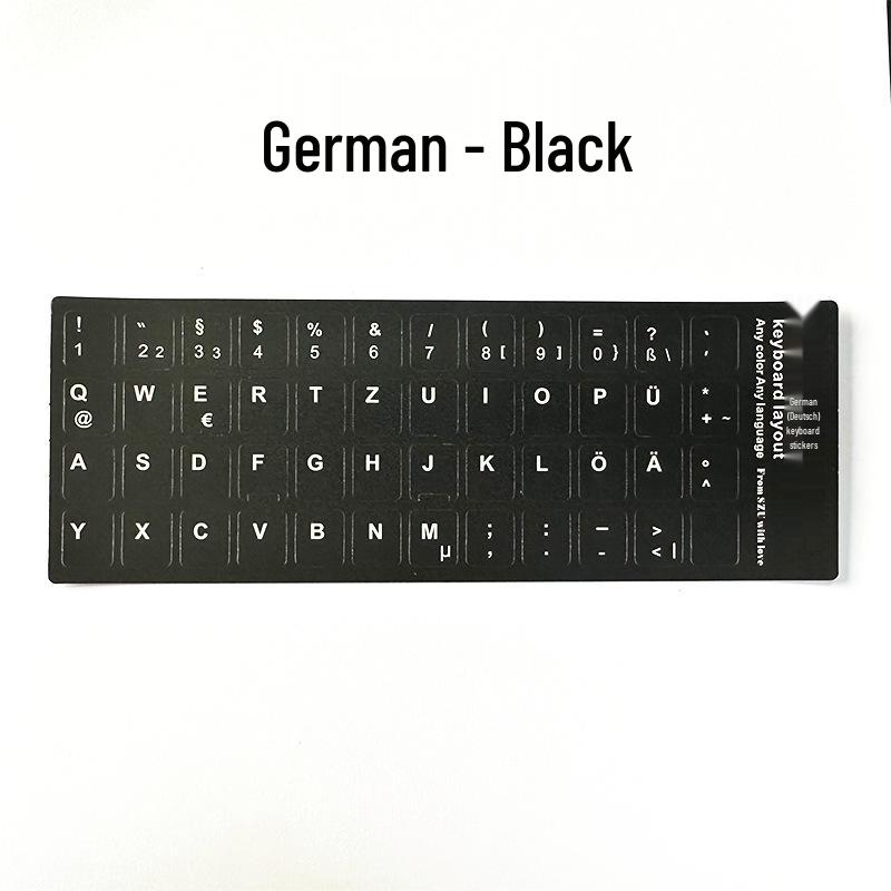 

Универсальные наклейки на клавиатуру ноутбука: Английский, Немецкий, Японский, Иврит, Французский, Арабский