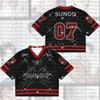 ENHYPEN Y2K Unisex Black Red Short Sleeve Jersey T-shirt Kpop Idol Streetwear Football Style Cropped Top