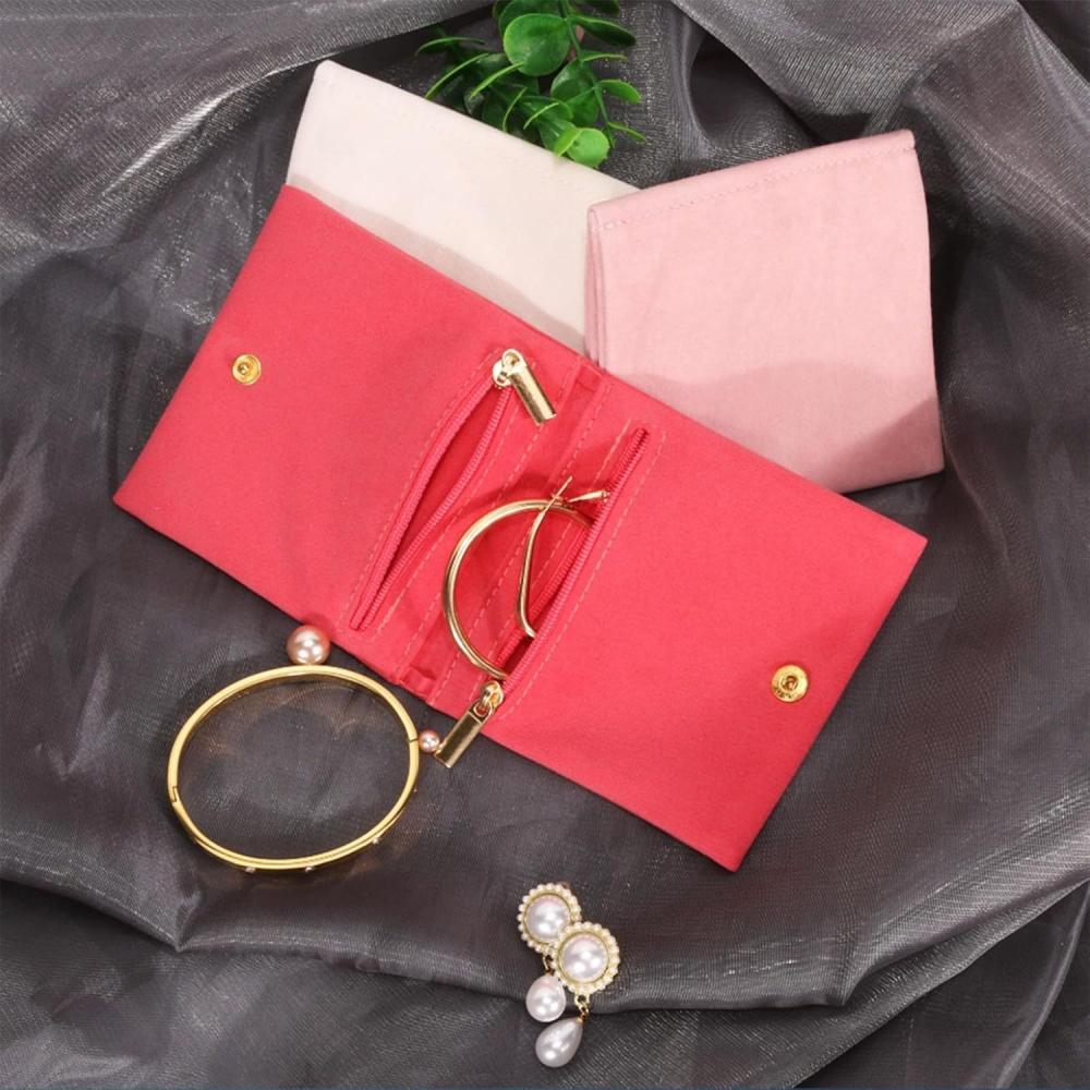 Double Layer Jewelry Bag Exquisite Jewelry Storage Bag Ring Necklace Storage Bag Safe For Handbag Girls Suitcase