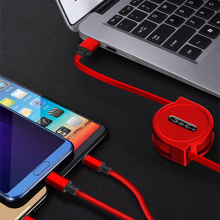 Cablu de încărcare 3 în 1 Retractabil USB Încărcare 2.5A Încărcare rapidă Pentru XiaoMi HuaWei Samsung Cablu de încărcare portabil Micro Type-C