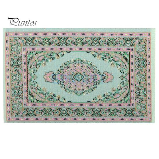 

1/12 миниатюрный кукольный домик, турецкий ковер, кукольный дом, напольная мебель, аксессуар зелёный