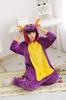 Dorawithme Purple Dragon Kigurumi Pajamas for Adults, Animal Cosplay Costume for Halloween and Christmas, Unisex (Size L)