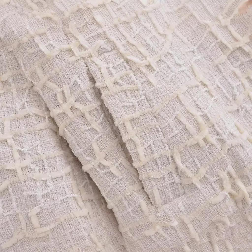 2024 Summer Women's Solid Color Textured Short Pilot Jacket