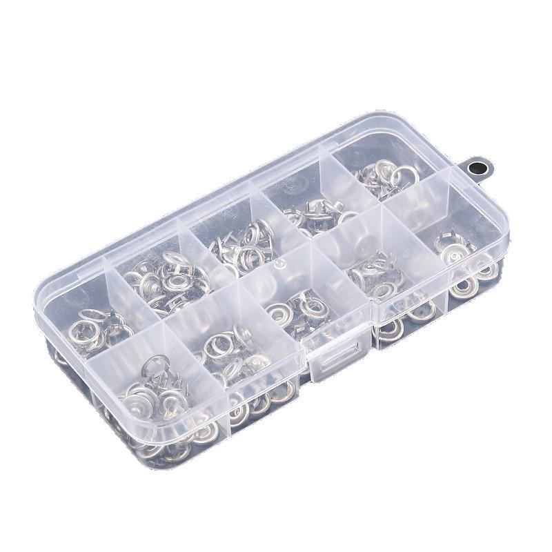 100Pcs Button Claw Set Metal Sewing Buttons Pressure Plier Plastic Pliers Snap Fasteners With Box