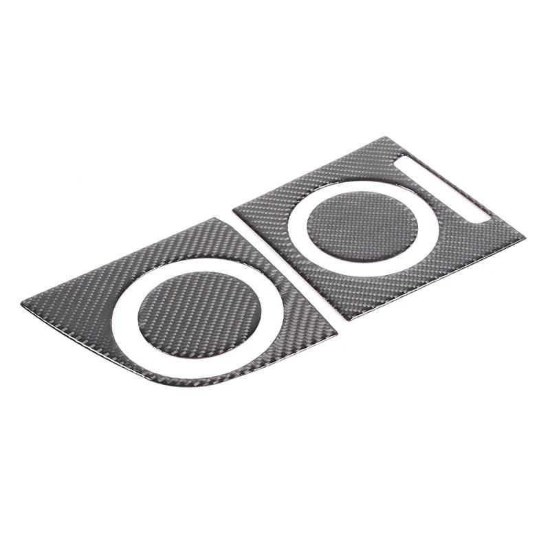 Soft Carbon Fiber Car Central Cup Holder Cover Decorate Sticker Interior Car Accessories For Porsche Taycan 2019-2025 (LHD RHD)