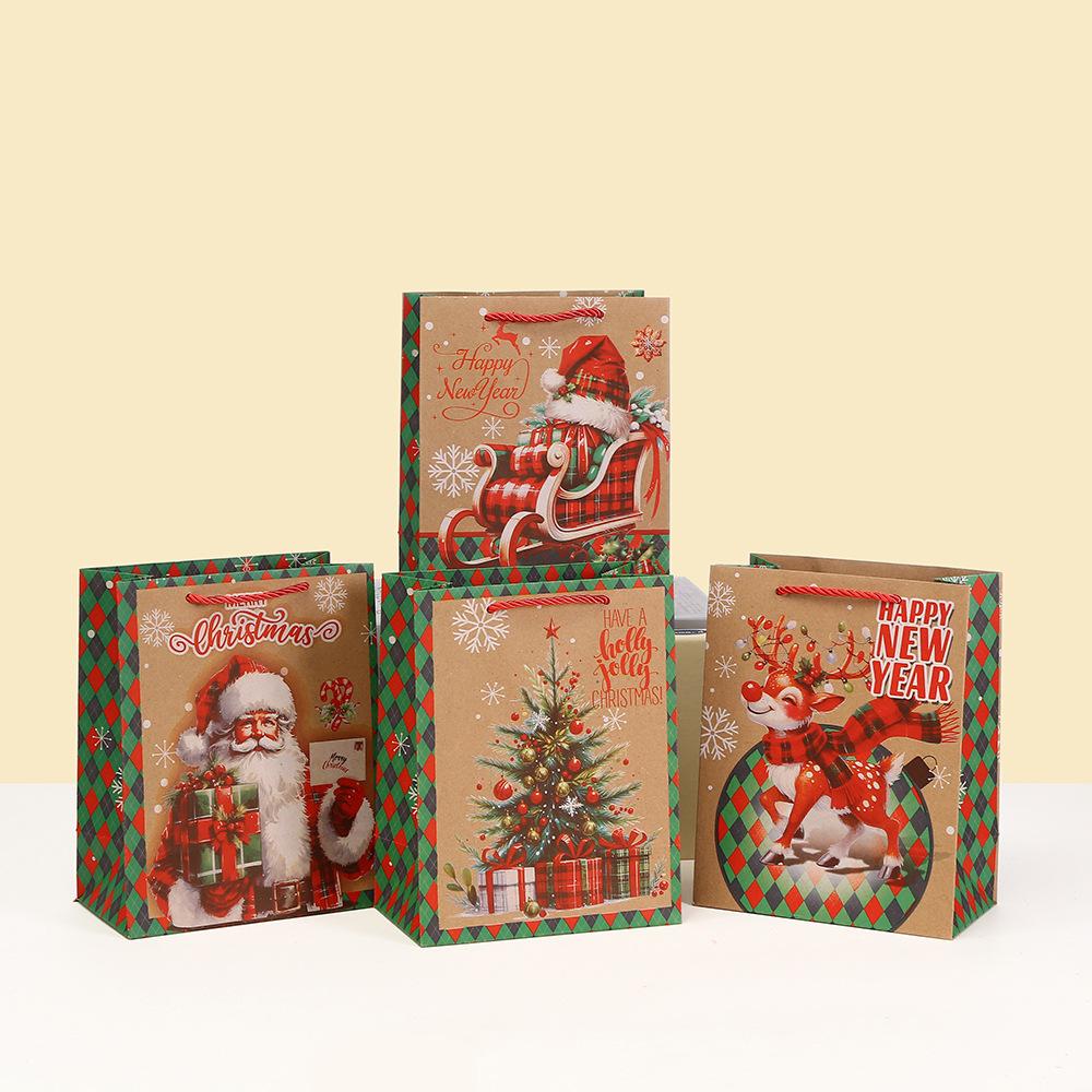 

StoBag Christmas Gift Wrapping Bags for Sweets Reindeer Santa Tree Sleigh Kraft Paper Gift Wrapping Bags Luxury Designer Candy 10pcs&18x10x23cm