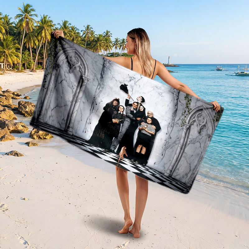Large Beach TowelThe Addams Family Soft Absorbent Towel Beach Bath Home Use