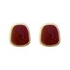 French Retro Minimalist Geometric Square Earrings Ankola Red Stud Earrings Women'S Niche High-End Fashion New Earrings