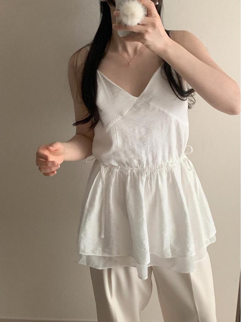 Korean Chic Double-Layer Spaghetti Strap Dress - Spring/Summer 2026 Collection