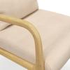 Velvet armchair with wooden frame. S-shaped spring padding and cushion. 61x78x76cm. Beige