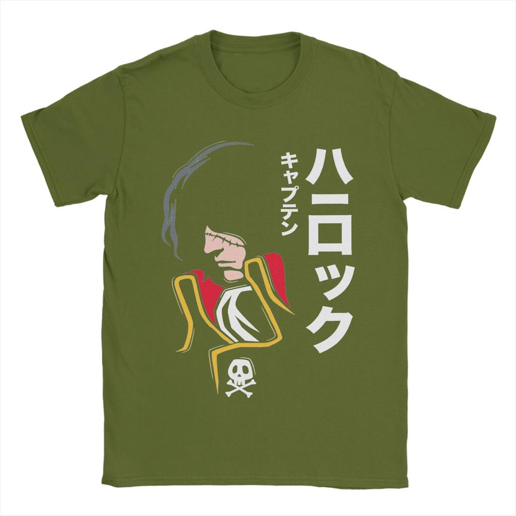 Space Pirate Captain Harlock Albator TShirt Men Leisure 100 Cotton Tees Round Collar Short Sleeve T Shirt 4XL 5XL 6XL Tops