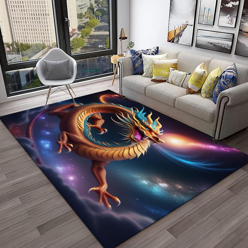 Chinese Dragon Carpet, and Soft Printed Area Rug, Appropriate for Home, Hotel, Office, Game Room, Coffee Shop, Anti-skid Doormat