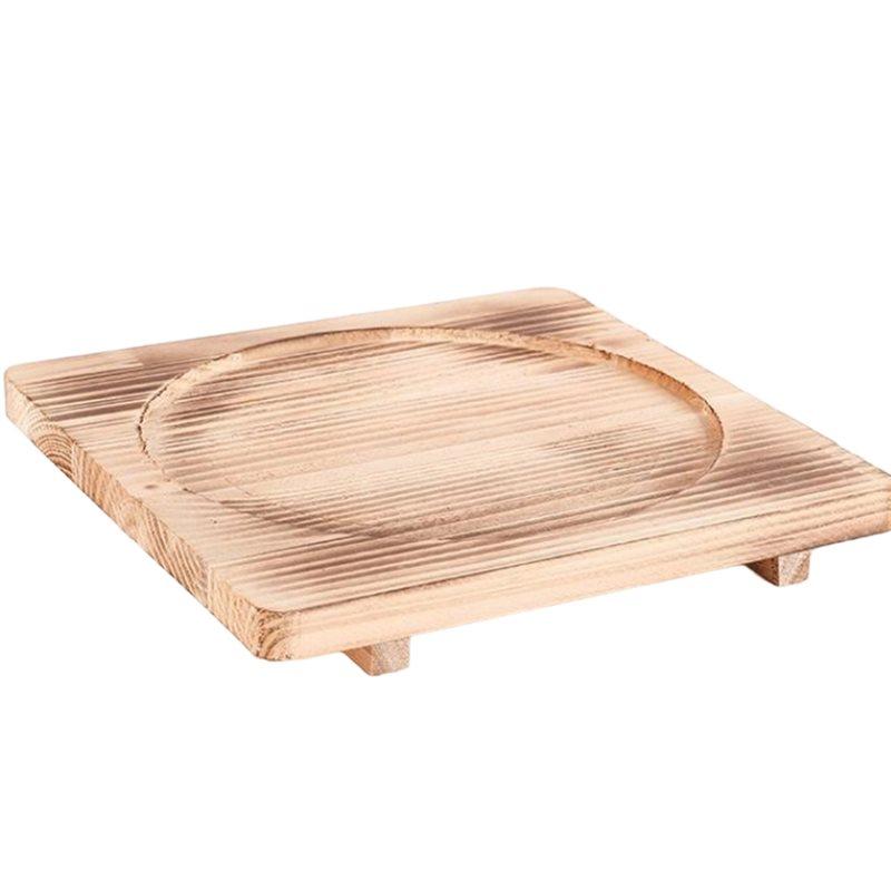 

CYCLI-Wood Pot Holder Wooden Trivets Bowl Trivet Hot Stone Pot Mat Korean Dolsot Plate Base Placemat Bibimbap Coaster Board