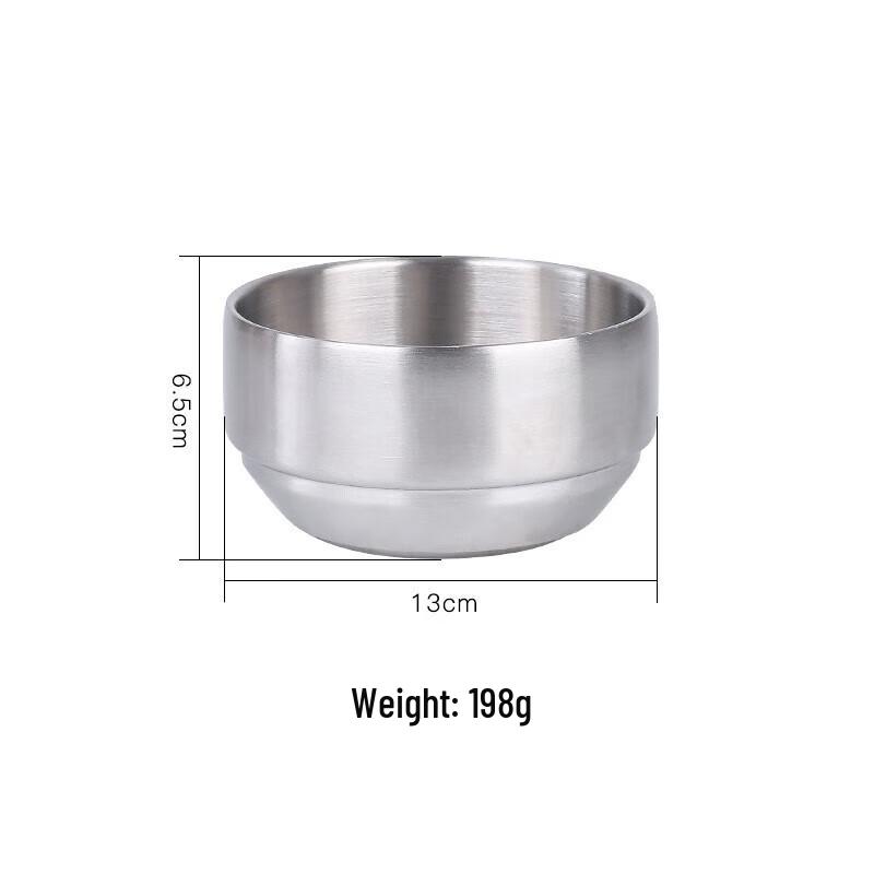 Korean 304 Stainless Steel Double-Layer Soup Bowl