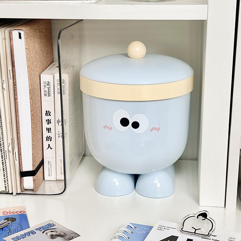 Big Eyes Cartoon Desktop Trash Can Home Desktop Mini Storage Bins