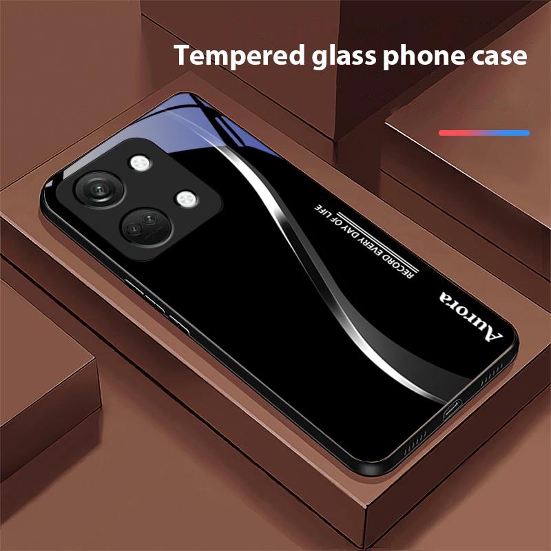 Two Tone Stripes For OnePlus Nord 3 5 6T 7 Pro 8 12 10T Reno8 Lite 5G 10R Nord N30 Hard Shell Tempered Glass Phone Case Black
