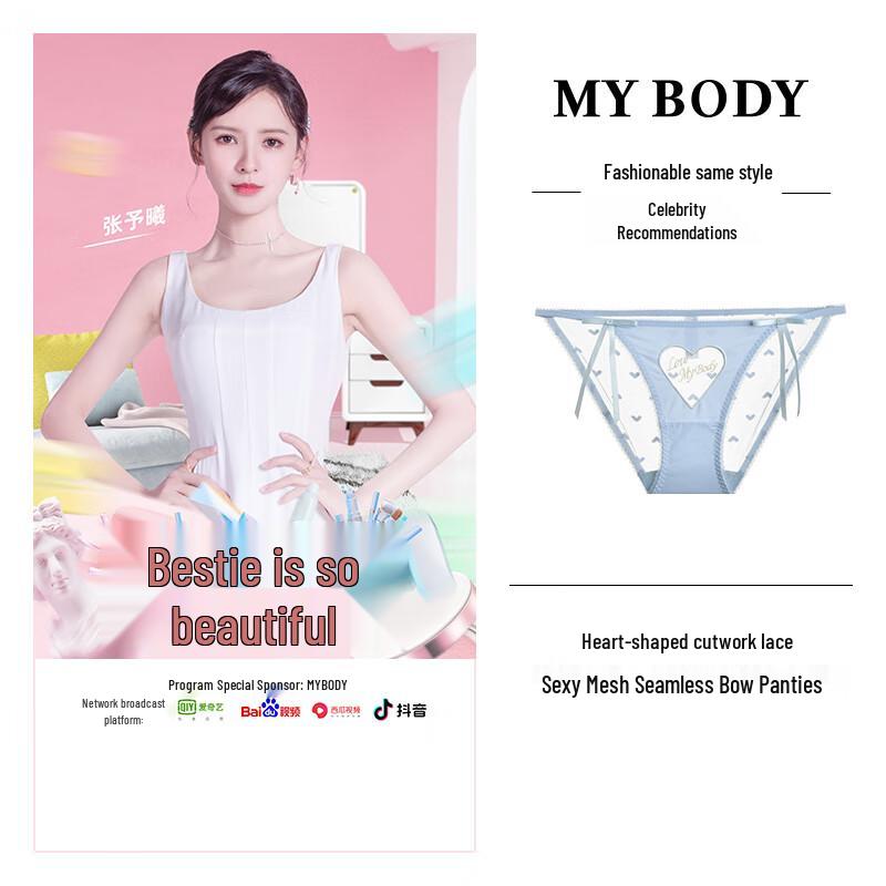 Mybody Women's Sexy Lace Mesh Mid-Low Waist Briefs