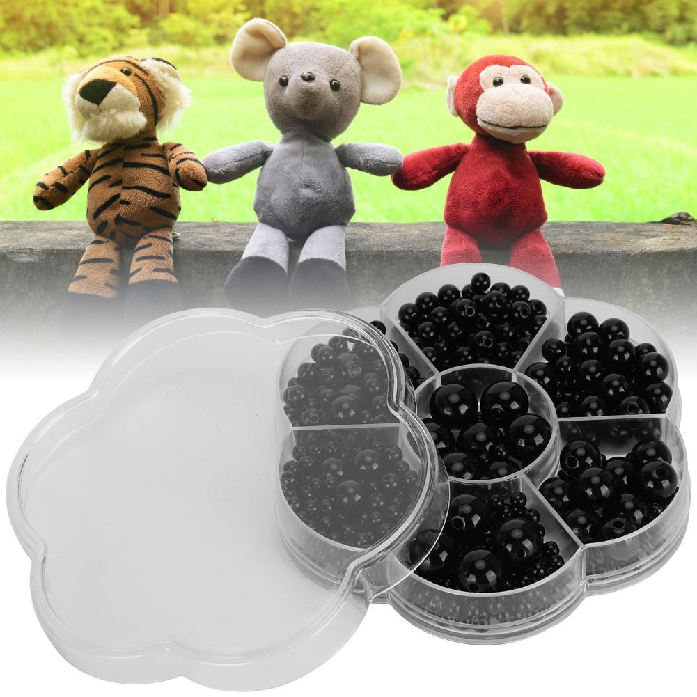 612Pcs Plastic Doll Eyes All Black Hand Made Materials Safety DIY Craft Supplies Educational Toy Parts