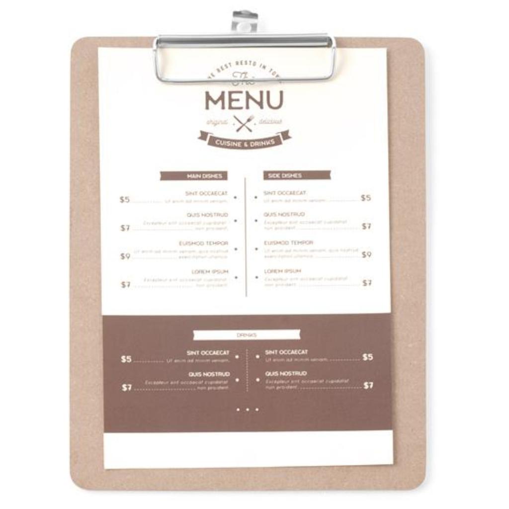 Menu Card Board with Clipboard 185x245 - Hendi 664162