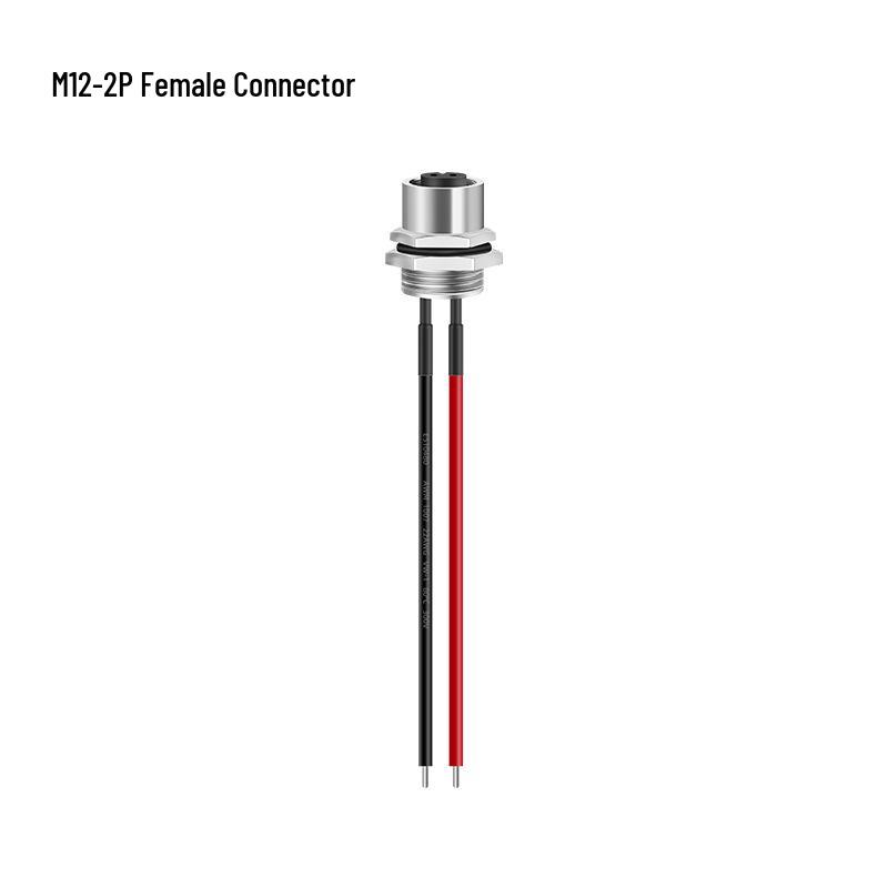 M12 Waterproof Aviation Plug Cable: 2P-6P Multi-Core Sensor Connection with Flange Mount M/F Connector.