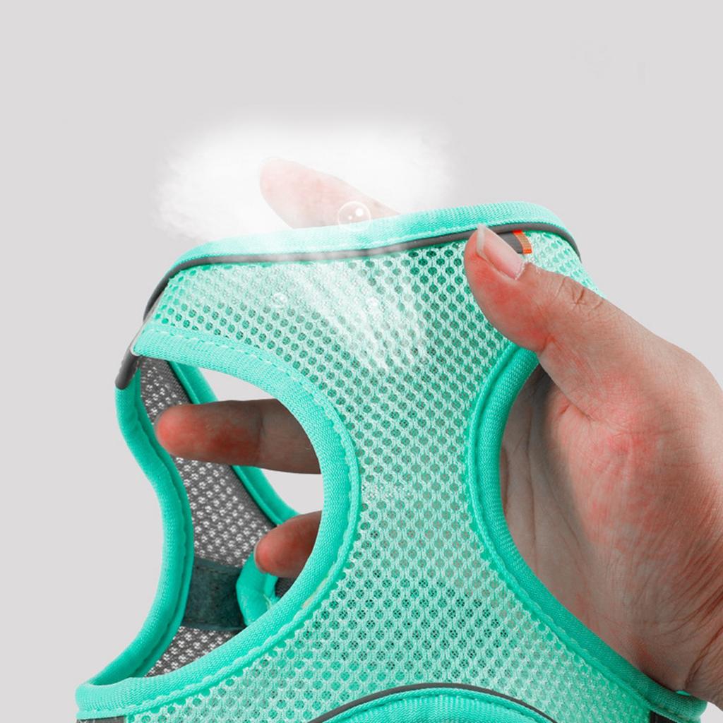 Pet Harness Leash Reflective Strip Hook and Loop Soft Fabric Pet Harness with Leash for Cat Dog