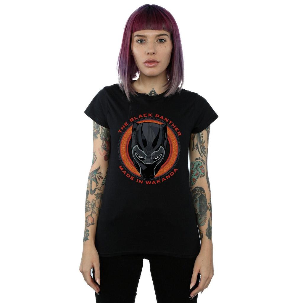 Marvel Womens/Ladies Black Panther Made In Wakanda Red Cotton T-Shirt
