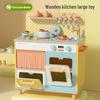 Multifunctional Wooden Play Kitchen Set with Stove for Dollhouse Role-Playing & Decoration