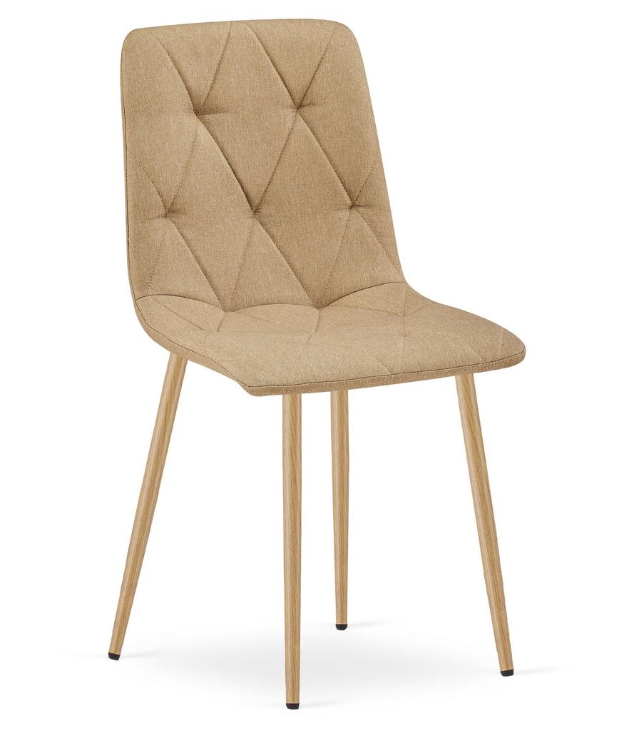 LIBRA chair - brown fabric / wood-colored legs x 2