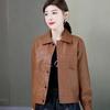 Women Fashion Leather Jacket Autumn Winter Turn Down Collar Casual Stylish Coat High Quality