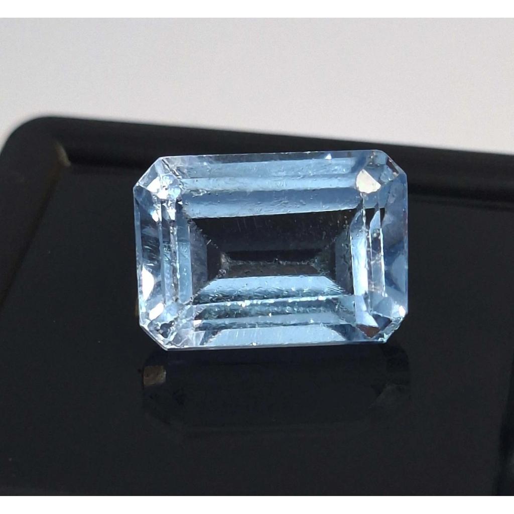 Himmelblau Aquamarin Natur 6-8 Karat Smaragdschliff Atemberaubender Zertifizierter Edelstein