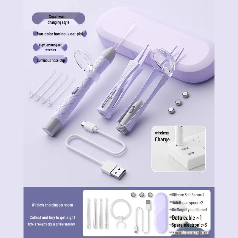 Soft Tip Baby Ear Cleaner with Light & Tweezers