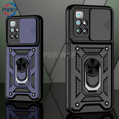 Slide Camera Lens Protection Case For Xiaomi Redmi Note 12 12s 11 10 9 11s Pro Max 11T A1 A2 ShockProof Bumpers Armor Ring Cover