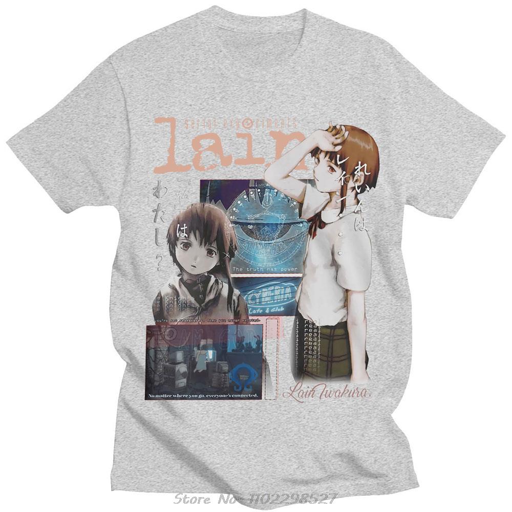 Anime Tv Serial Experiunisexts Lain Oversized Tshirt Unisexs Unisexs Iwakura Unisexga Girl Sci Fi Short Sleeve Tshirts Streetwear Tops