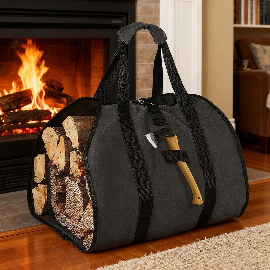 Firewood Carrier Heavy Duty Large Portable Storage Wood Tote Firewood Carrying Bag For Indoor Outdoor Camping Campfire Stove