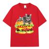 Hamburger Funny Cat Funny Meme TShirt Unisex Women Casual Fashion Vintage T Shirts Summer Cotton Oversized Short Sleeve Tshirts