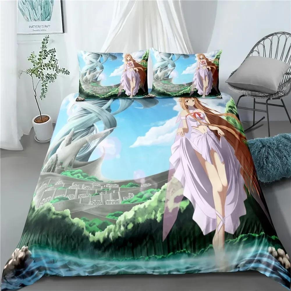 New Anime Sword Art Online Bedding Set Bedroom Soft Modern Bedspreads Comefortable Kids Duvet Cover Quilt Cover And Pillowcase