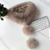 1Pcs Winter Thickened Natural Fox Fur Scarf For Women Magnetic Scarf Neck Warm Fluffy Shawls Female Coat Collar