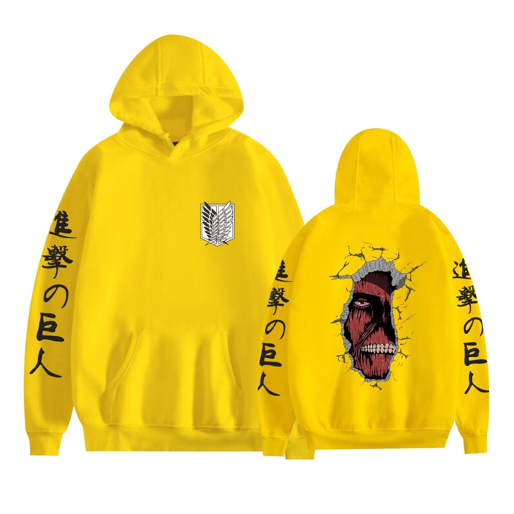 Mens Womens Hoodie Attack on Titan Anime Hoodies Streetwear Casual Cartoon Printed Hooded Pullover Sweatshirts