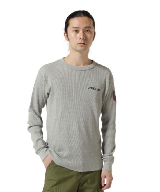 LONG SLEEVE WAFFLE Sleeve Waffle Navy 2XL 020 Gray [AVIREX] T-SHIRT U.S. NAVY/Long T-Shirt U.S. 783-4130006 Men's
