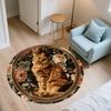 Vintage Cat pattern round rug,Carpet Rug for Living Room Bedroom Sofa Playroom Decor,Non-slip Floor Mat,Holiday Gifts and Birthday Gifts.