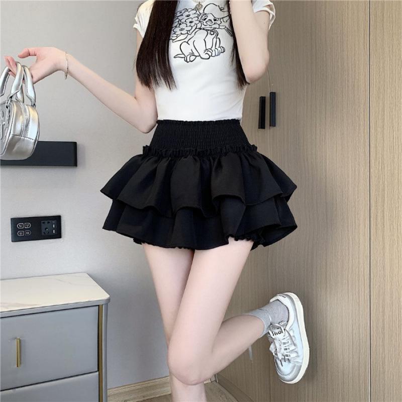 

Sweet Summer White Fluffy Ballet Skirt: High-Waist, Loose, Short Design Small
