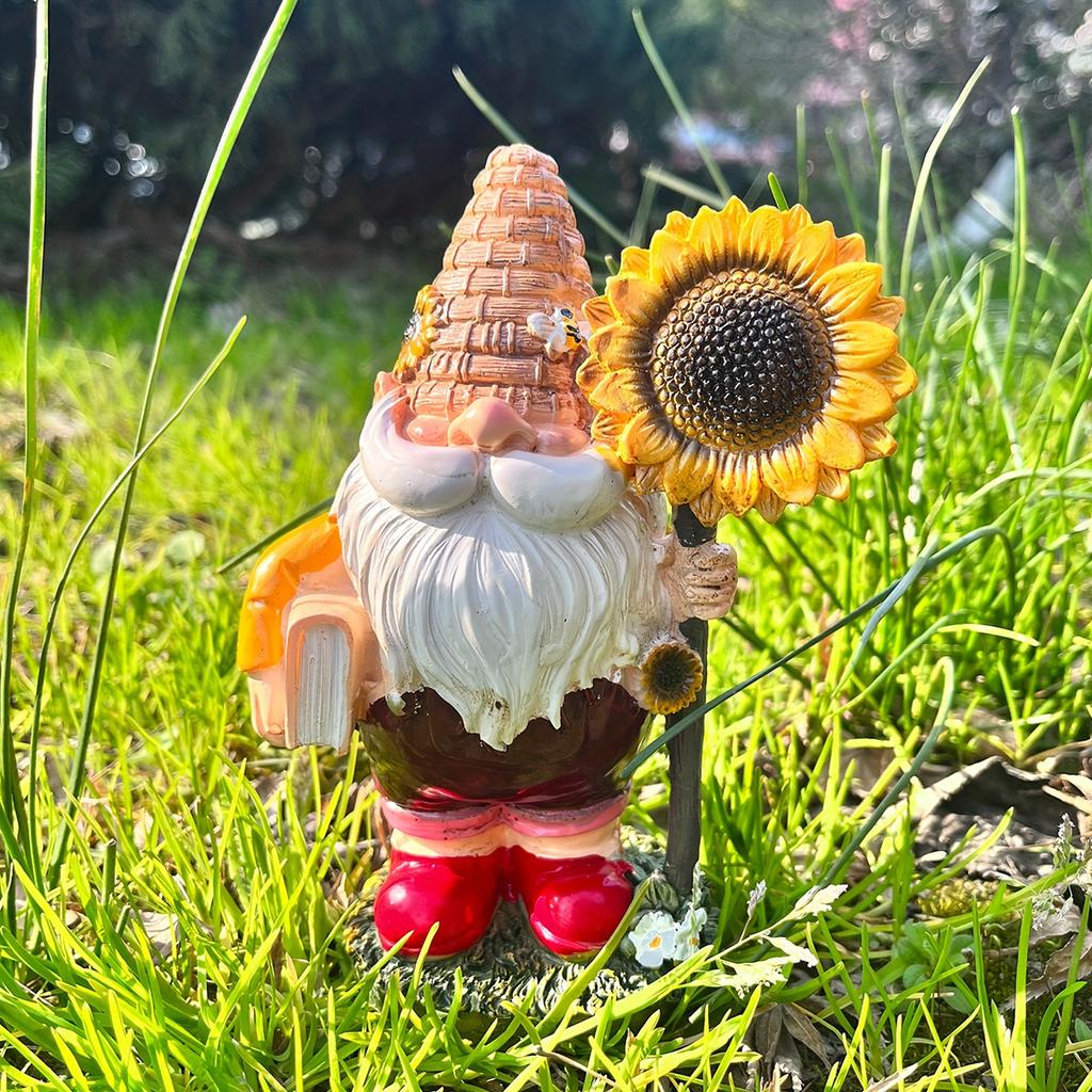Regalo del Día de las Abejas Gnomo Gnomo Jardín Estatua de Resina Adorno Artesanía Decorativa de Gnomos